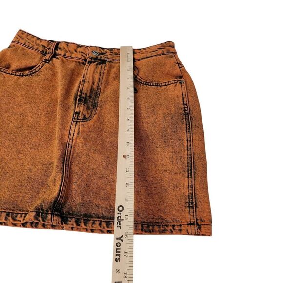 Zara Denim Skirt Womens Medium Orange Mini Bloggers Favorite Boho High-Rise NWOT - Picture 9 of 9